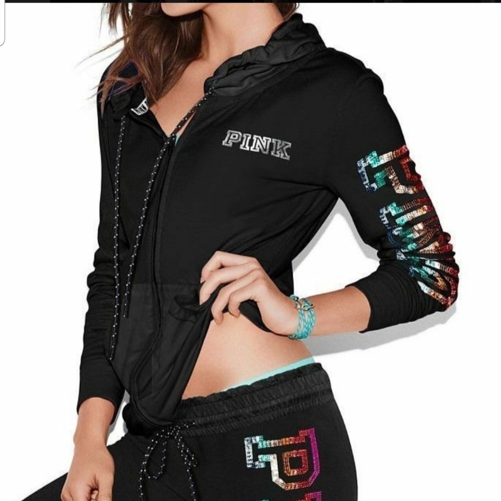 Victoria secert Rainbow sequin Hoodie